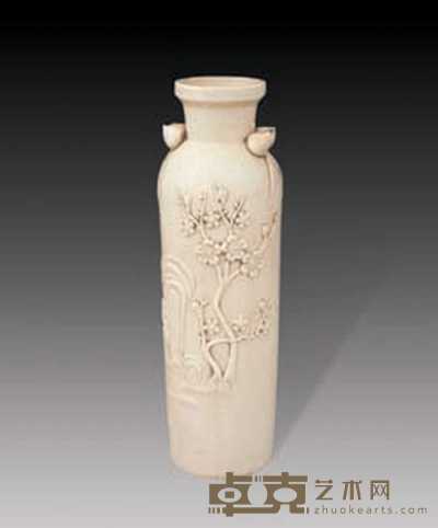 清 建瓷花鸟筒瓶 高28.5cm